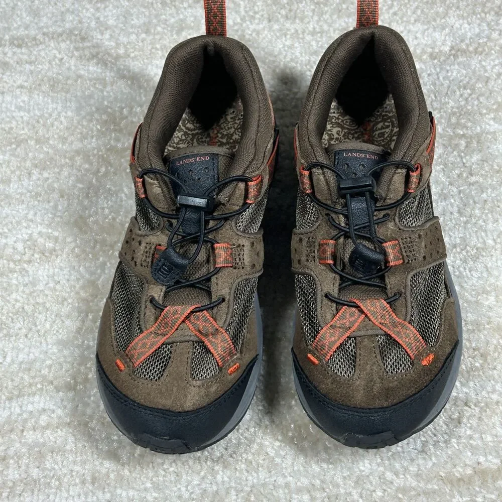 Lands End Shoes Kids Size 9 Trail Hiking Suede Mesh Outdoor Sneakers